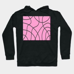 Line Art: Grey Lines on Soft Pink Hoodie